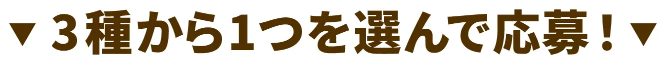 3種から1つを選んで応募！